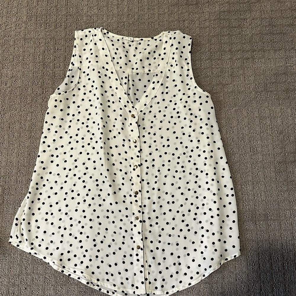 Maurices Sleeveless Polka Dot Blouse